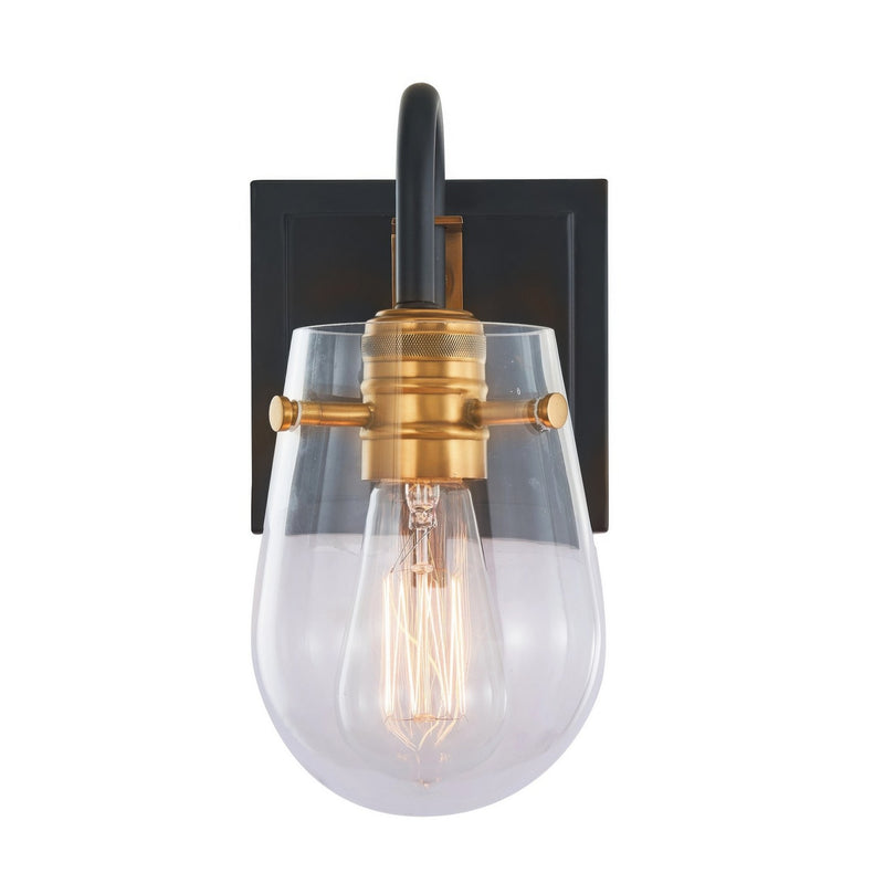 Varaluz V68043BKAGB One Light Wall Sconce, Matte Black / Vintage Brass