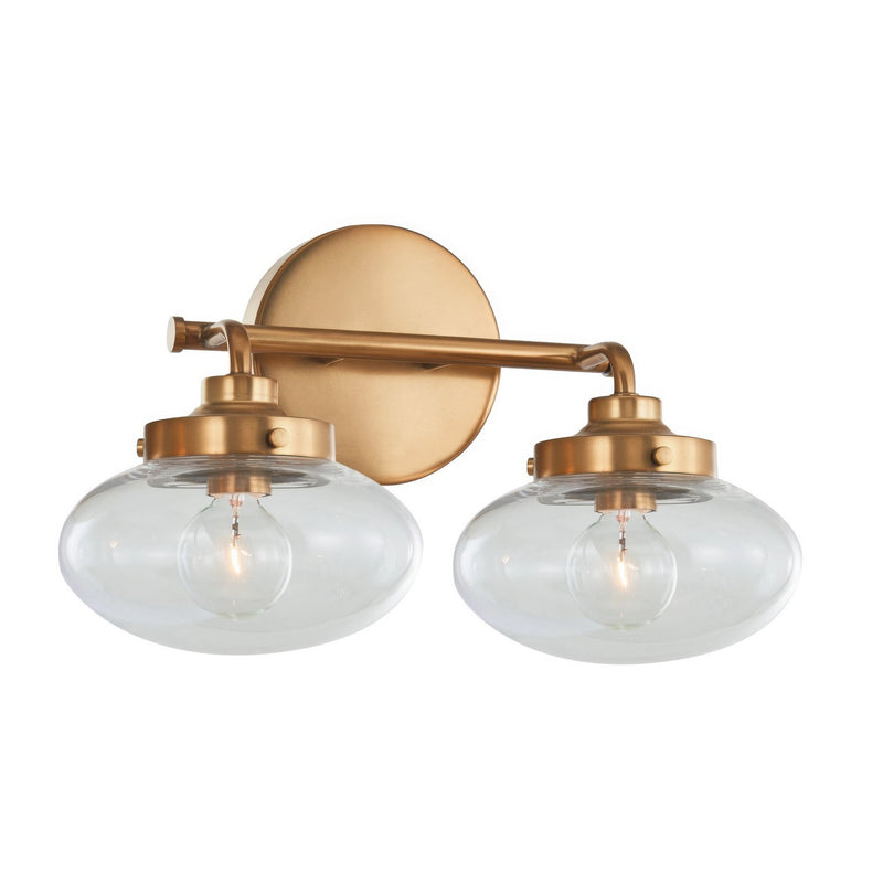 Varaluz V68112AGB Two Light Bath Vanity, Aged Brass