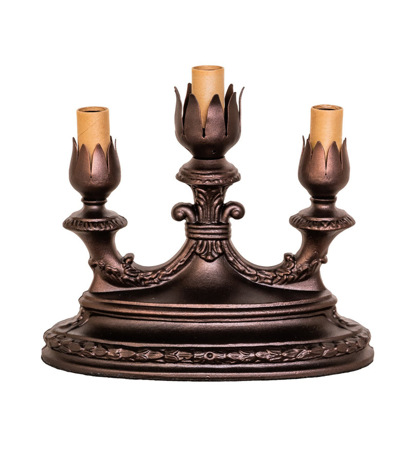 Meyda Tiffany 12854 Three Light Mantelabra Accent Lamp Base, Mahogany Bronze