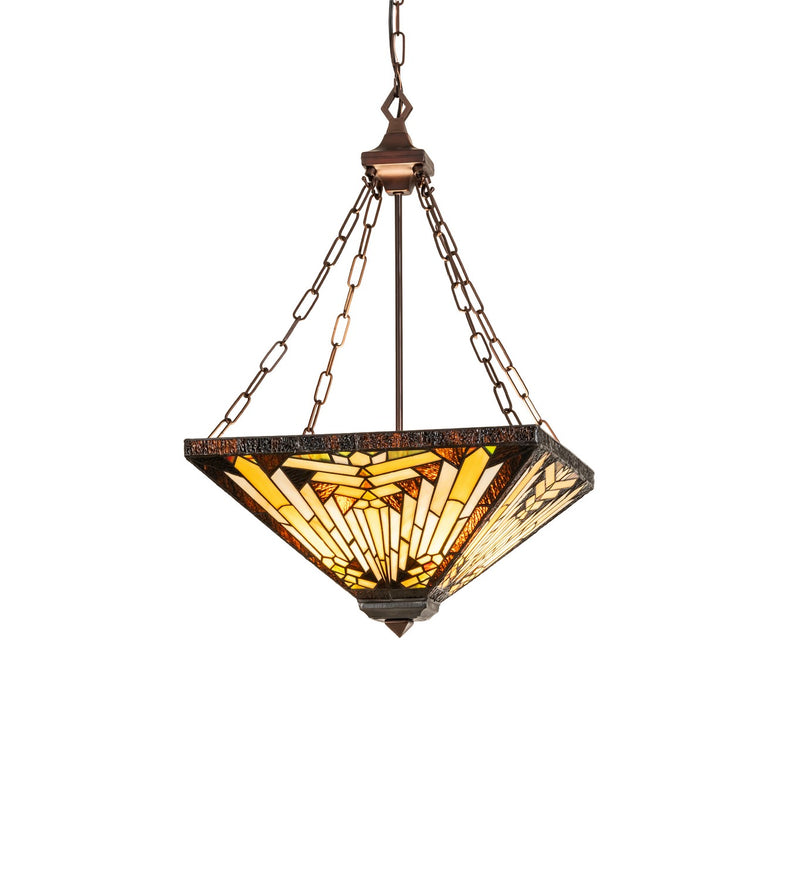 Meyda Tiffany 22861 Four Light Inverted Pendant, Mahogany Bronze