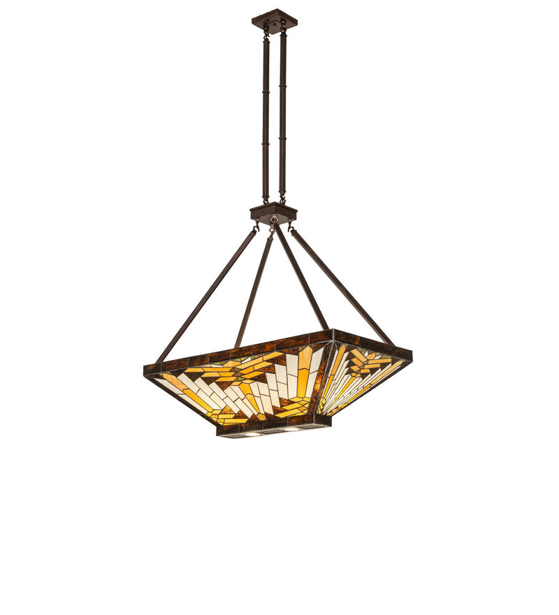 Meyda Tiffany 290344 Eight Light Inverted Pendant, Mahogany Bronze