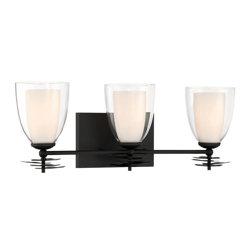 Minka-Lavery 10253-899 Three Light Vanity, Dark Matte Black