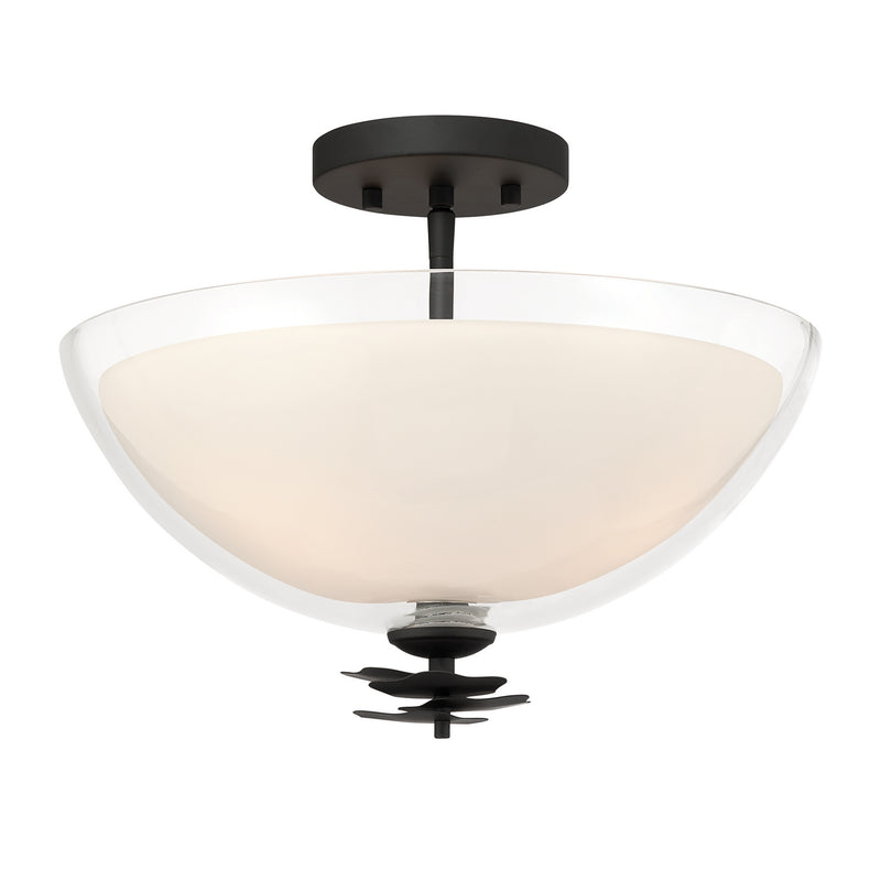 Minka-Lavery 10255-899 Three Light Semi-Flush Mount, Dark Matte Black