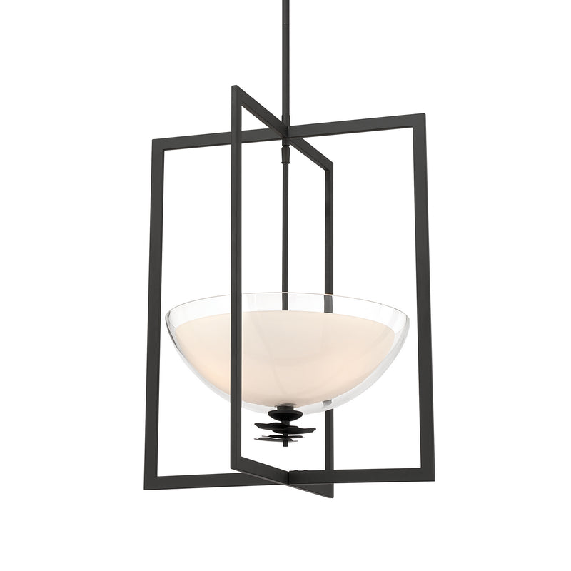 Minka-Lavery 10256-899 Three Light Pendant, Dark Matte Black