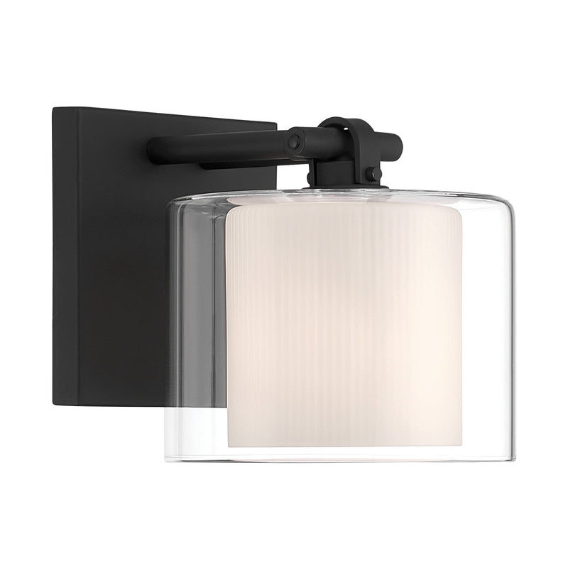 Minka-Lavery 2061-899 One Light Bath Sconce, Dark Matte Black
