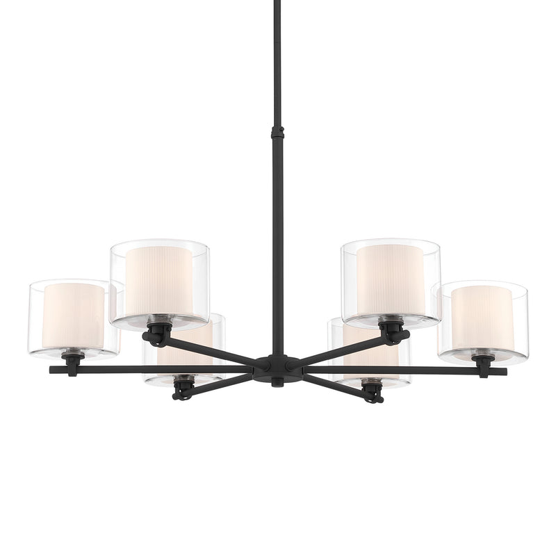Minka-Lavery 2065-899 Six Light Chandelier, Dark Matte Black