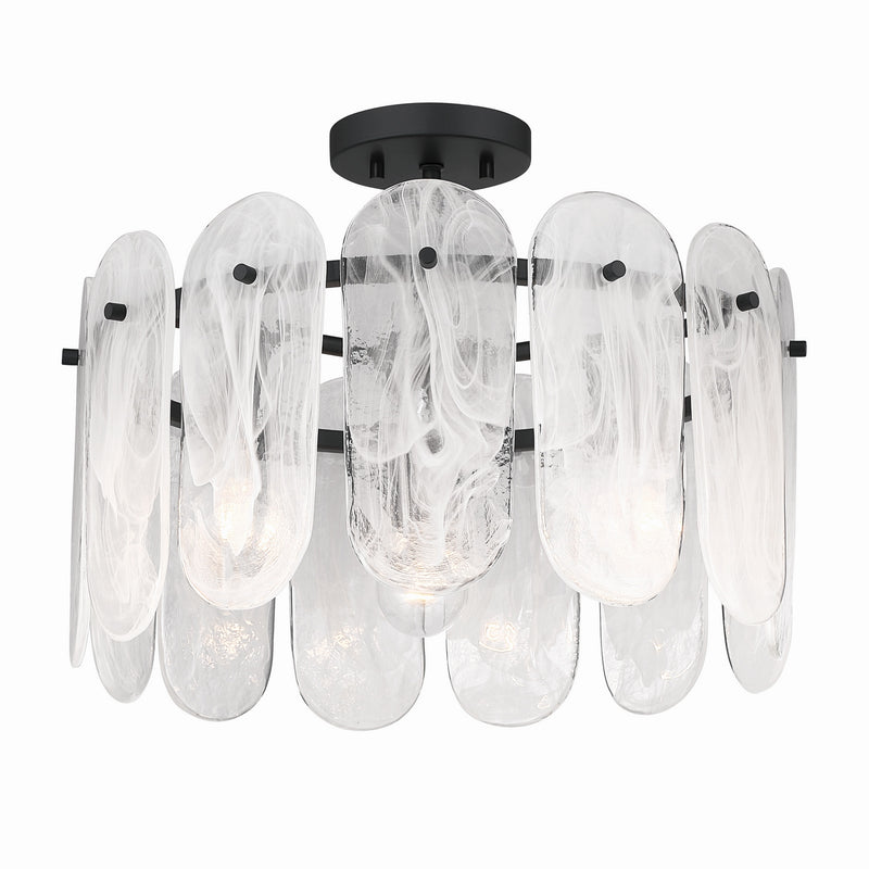 Minka-Lavery 2596-899 Three Light Semi-Flush Mount, Dark Matte Black