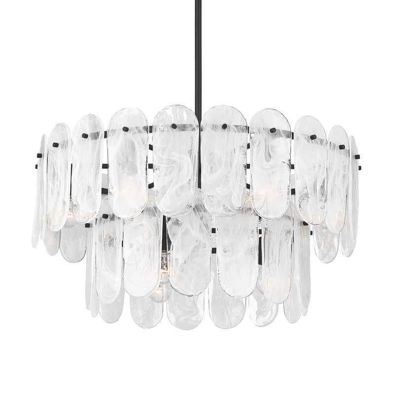 Minka-Lavery 2599-899 Nine Light Pendant, Dark Matte Black