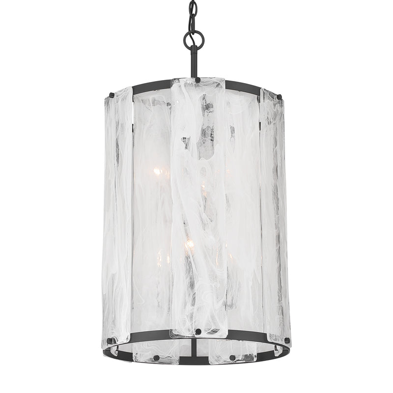 Minka-Lavery 3637-899 Six Light Pendant, Dark Matte Black