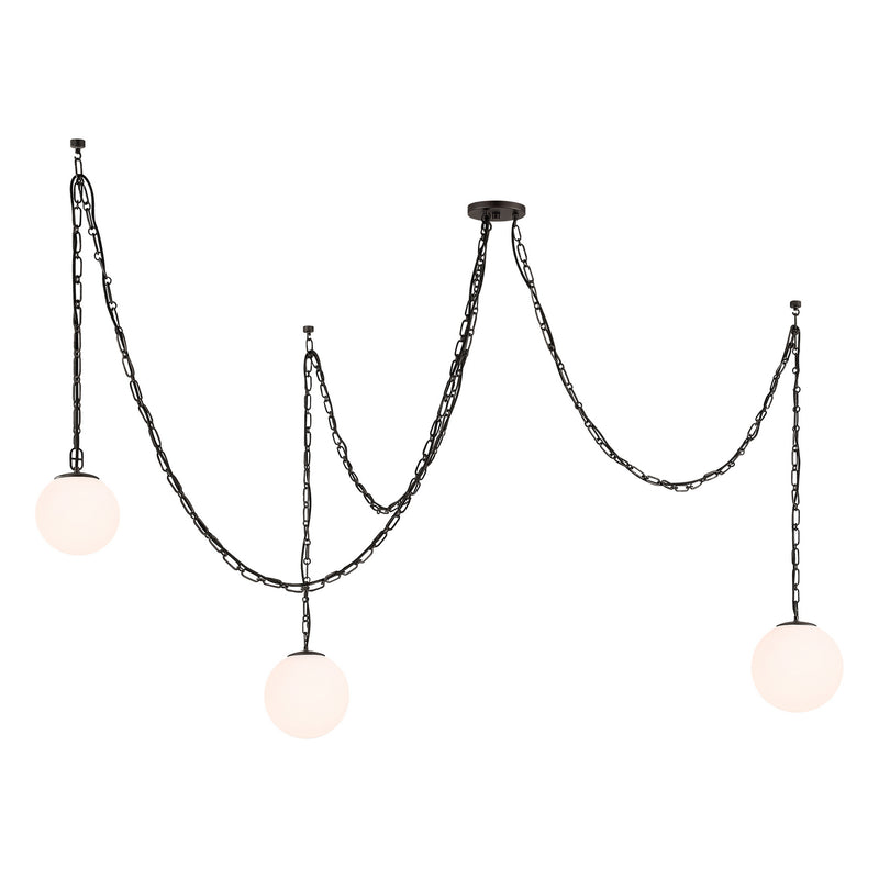 Minka-Lavery 5218-860 Three Light Pendant, Dark Bronze