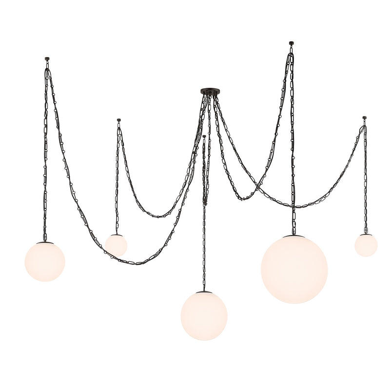 Minka-Lavery 5219-860 Five Light Pendant, Dark Bronze