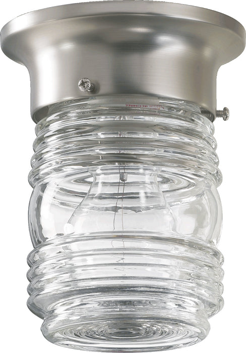 Quorum 3009-3-65 One Light Ceiling Mount, Satin Nickel