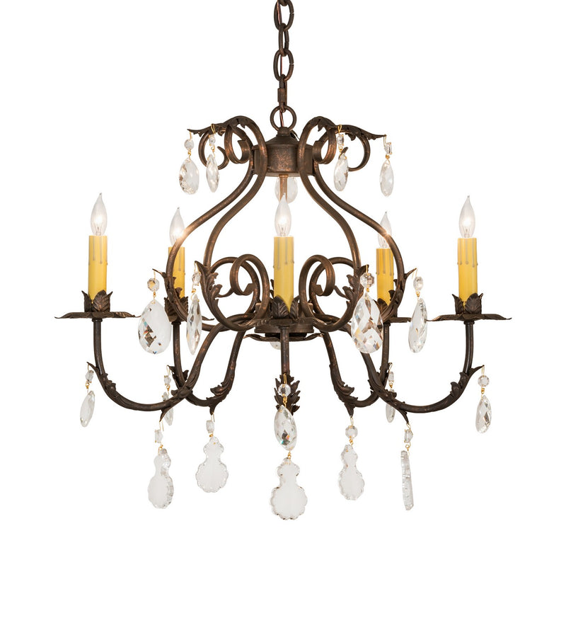 Meyda Tiffany 256731 Five Light Chandelier, Gilded Tobacco