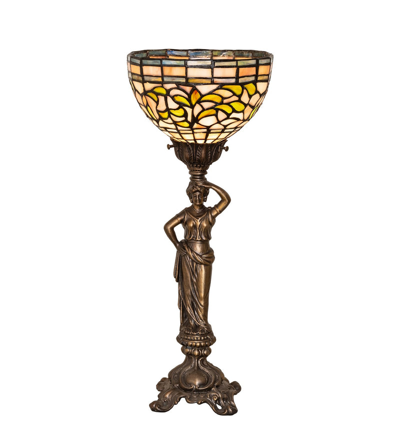 Meyda Tiffany 300424 One Light Accent Lamp, Antique Brass