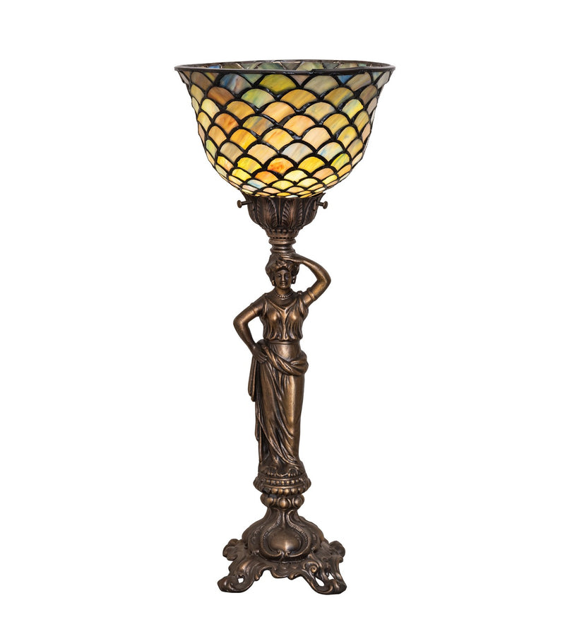 Meyda Tiffany 300301 One Light Accent Lamp, Antique Brass