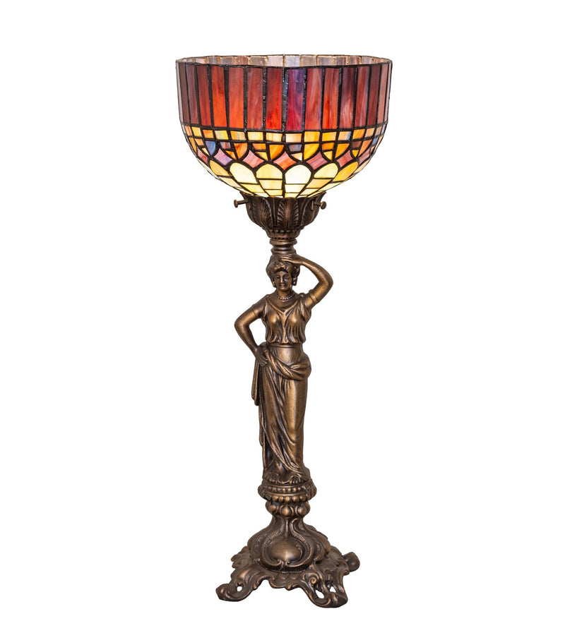 Meyda Tiffany 300286 One Light Accent Lamp, Mahogany Bronze Antique Brass