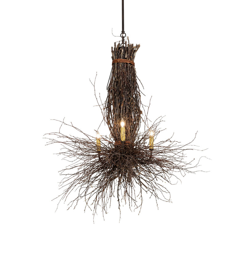 Meyda Tiffany 291008 Three Light Chandelier, Mahogany Bronze