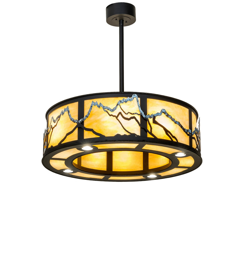 Meyda Tiffany 292097 12 Light Pendant, Black Satin Wrought Iron
