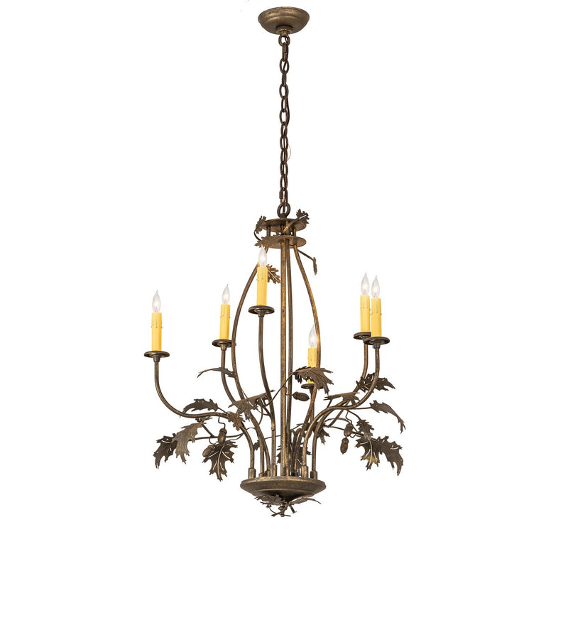 Meyda Tiffany 292736 Six Light Chandelier, Dark Smoke