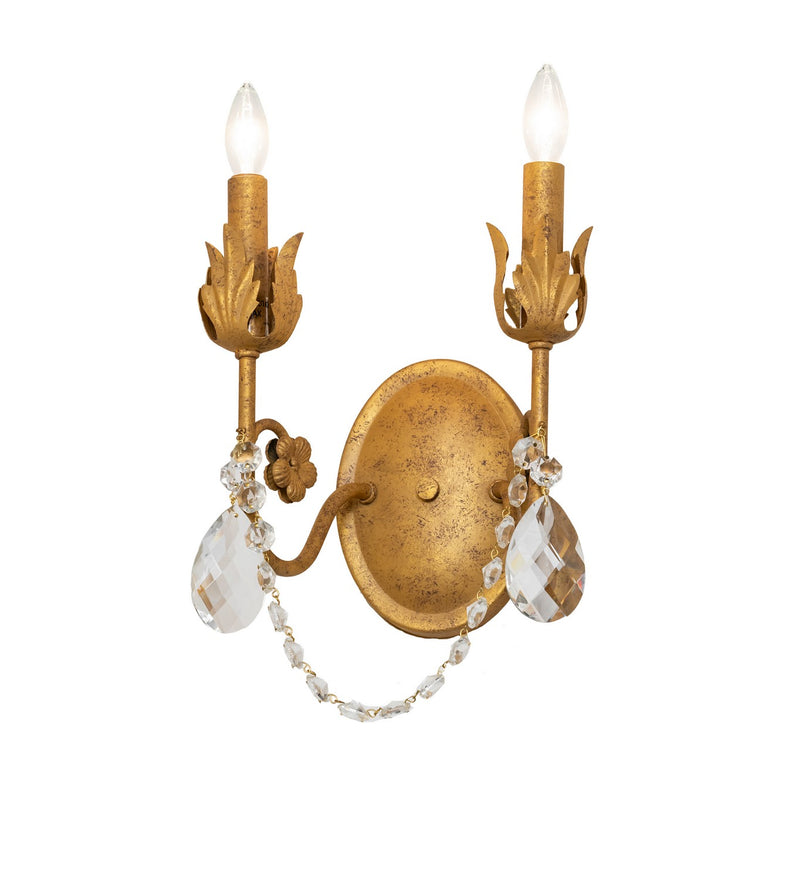 Meyda Tiffany 292738 Two Light Wall Sconce, Old Gold