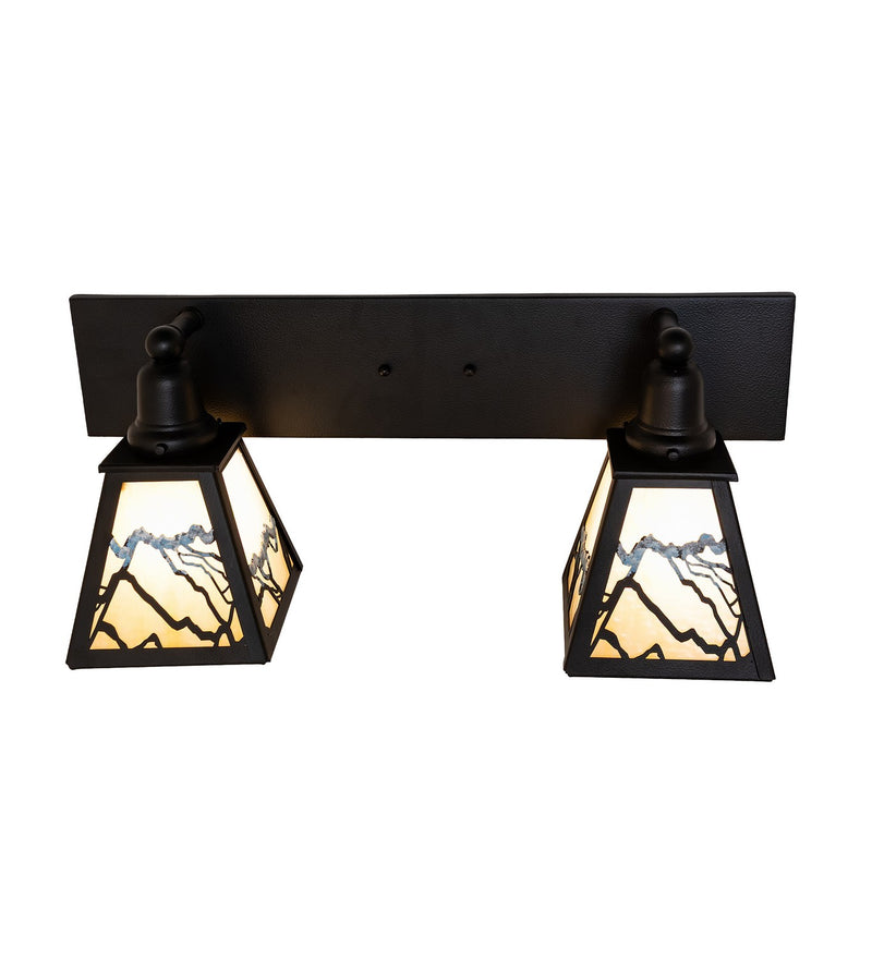 Meyda Tiffany 293455 Two Light Vanity, Black Satin Wrought Iron