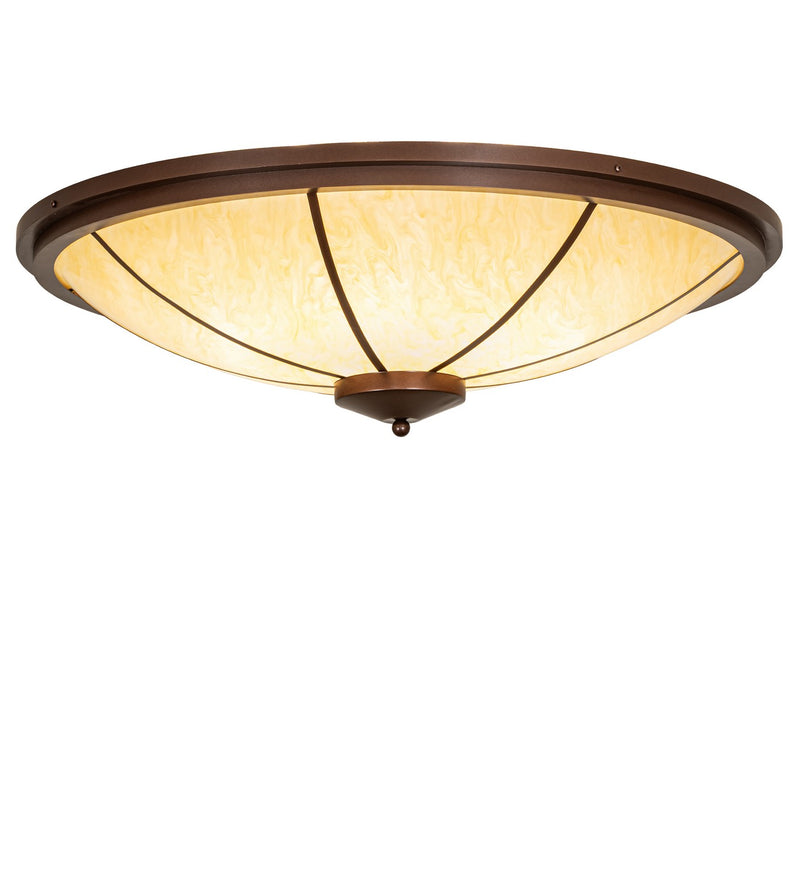 Meyda Tiffany 293610 Eight Light Flush Mount, C-Mahogany Bronze