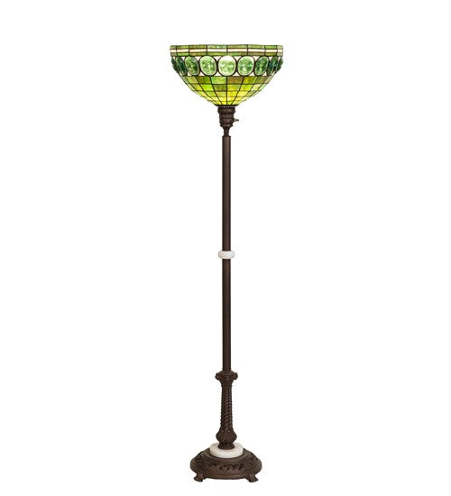 Meyda Tiffany 294027 One Light Torchiere, Mahogany Bronze