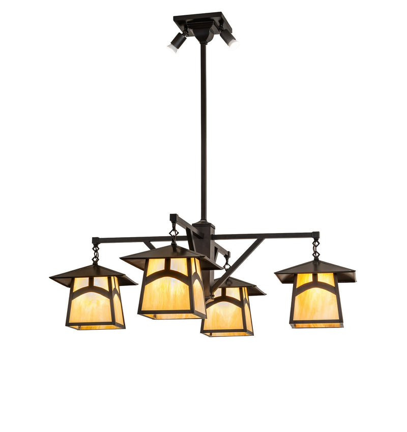 Meyda Tiffany 294181 Six Light Chandelier, Craftsman Brown Craftsman Brown