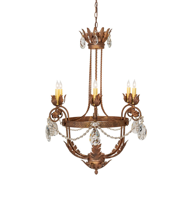 Meyda Tiffany 294606 Six Light Chandelier, Autumn Leaf
