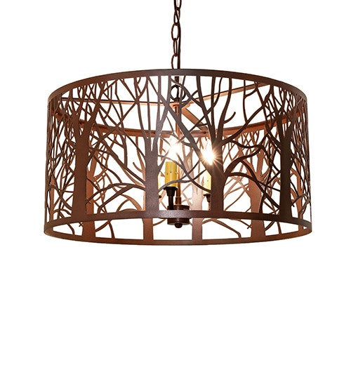 Meyda Tiffany 294695 Three Light Pendant, Cafe Noir On Rust