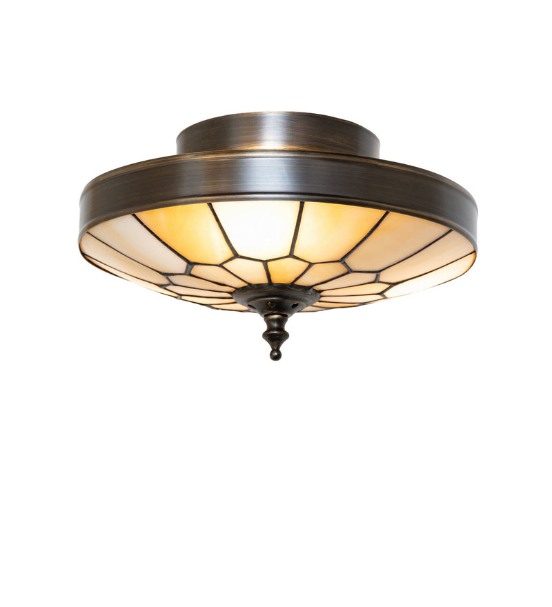 Meyda Tiffany 294789 Three Light Flushmount, Hi-Lited Craftsman Brown Hi-Lited Craftsman Brown