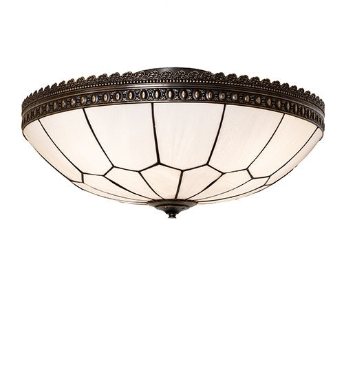 Meyda Tiffany 294907 Four Light Flush Mount, Craftsman Brown Highlighted