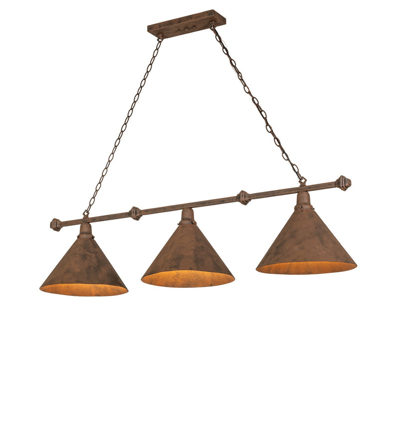 Meyda Tiffany 295260 Three Light Island Pendant, Distressed Chestnut Distressed Chestnut
