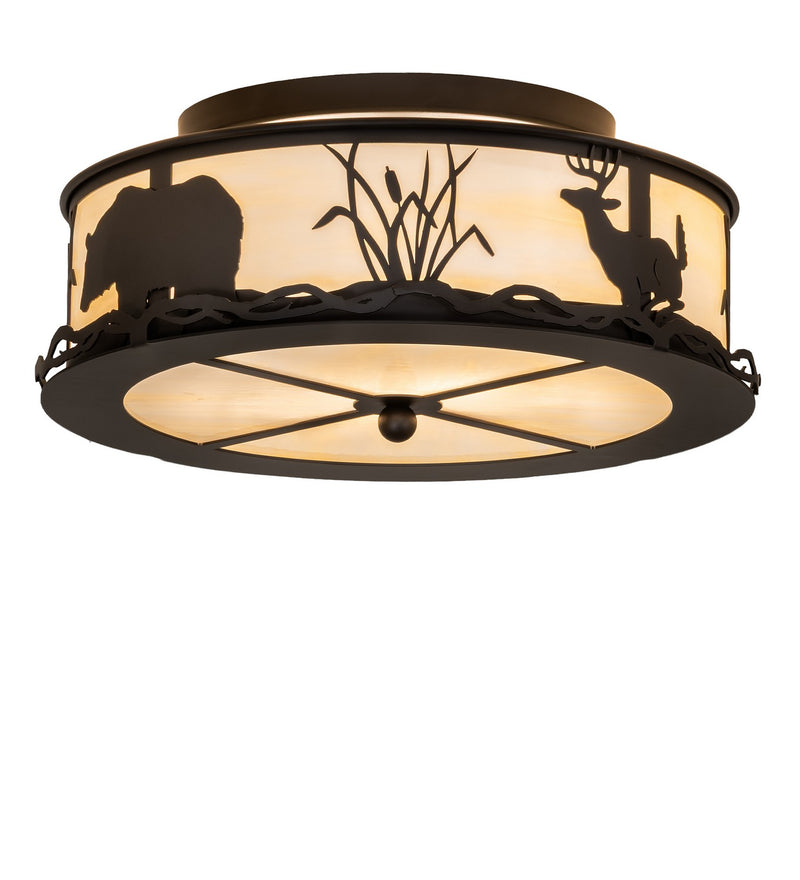 Meyda Tiffany 295530 Two Light Flush Mount, Oil Rubbed Bronze