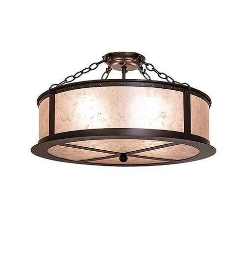 Meyda Tiffany 295639 Four Light Semi-Flush Mount, Dark Bronze