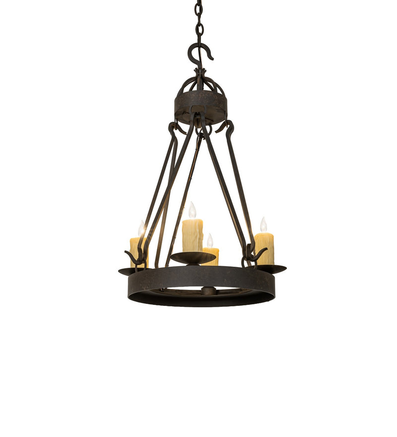 Meyda Tiffany 296517 Four Light Chandelier, Chestnut