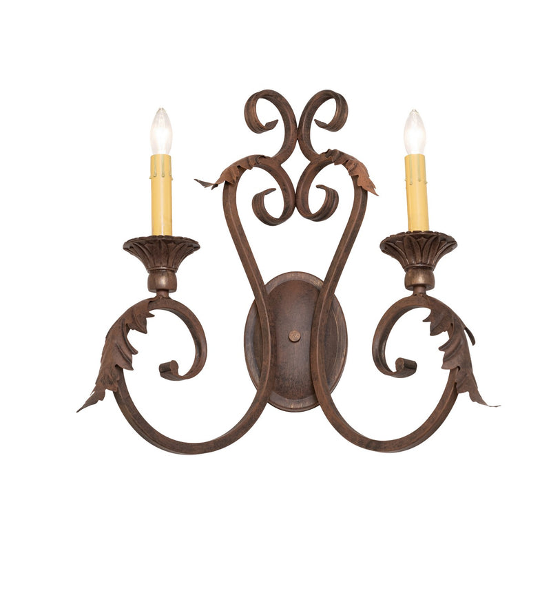 Meyda Tiffany 296690 Two Light Wall Sconce, Cortez Gold