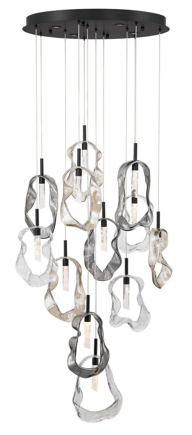 Eurofase 49237-047 LED Chandelier, Matte Black