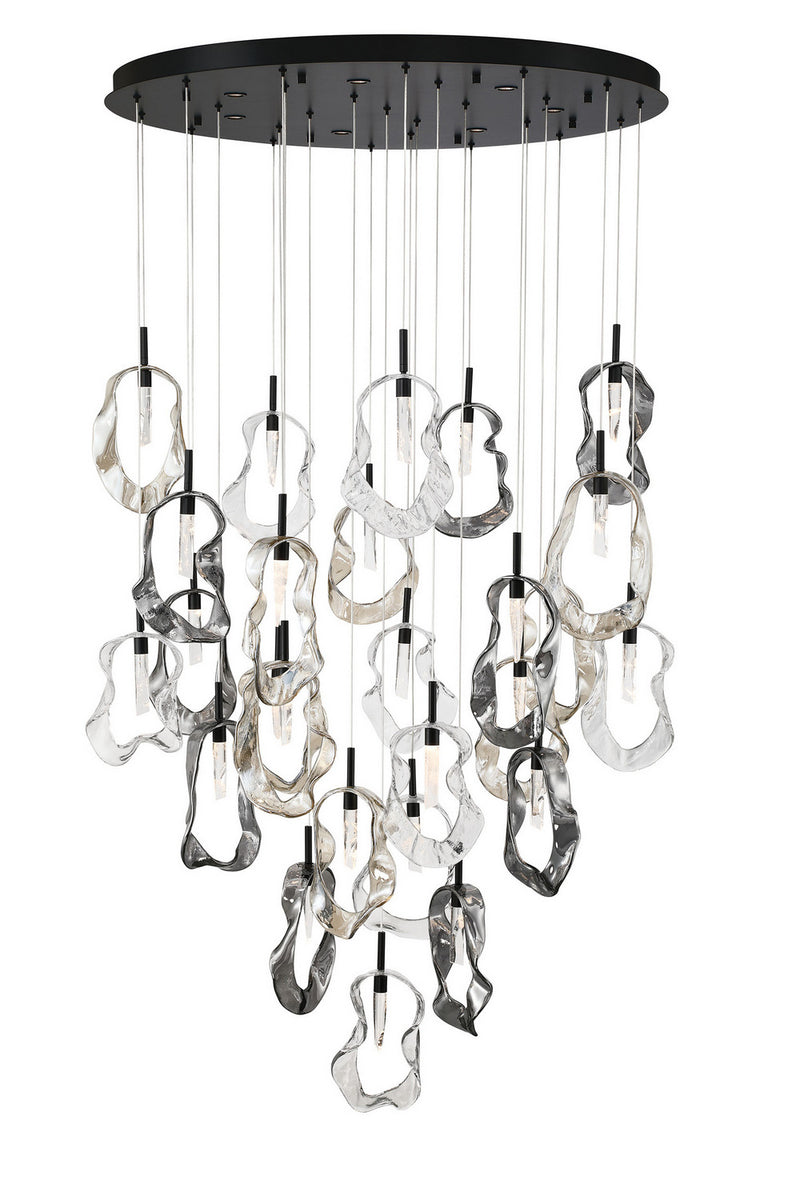 Eurofase 49238-044 LED Chandelier, Matte Black