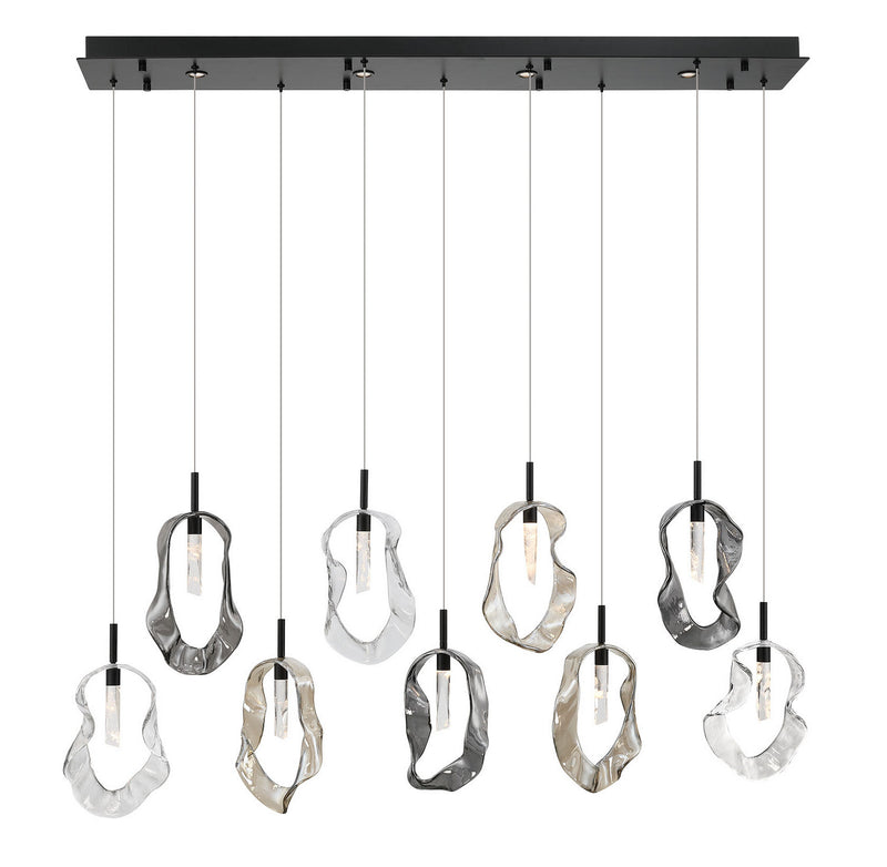 Eurofase 49239-041 LED Linear Chandelier, Matte Black
