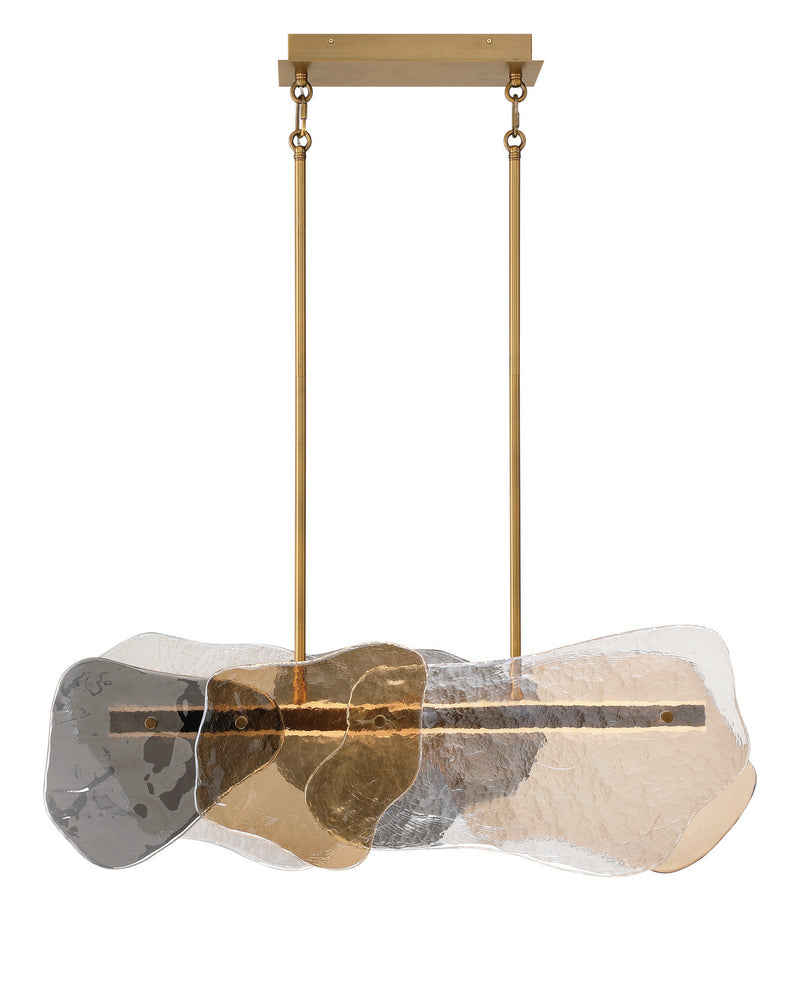 Eurofase 50462-025 LED Linear Chandelier, Antique Brass