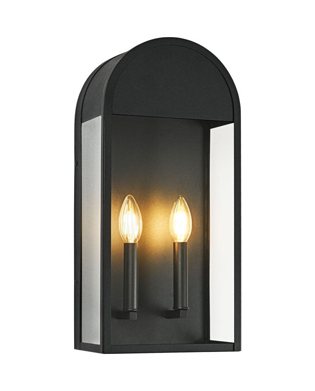 Matteo Lighting E22702MB Two Light Wall Lantern, Matte Black