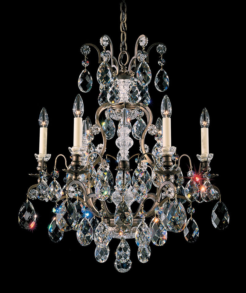 Schonbek 3770-23R Seven Light Chandelier, Etruscan Gold