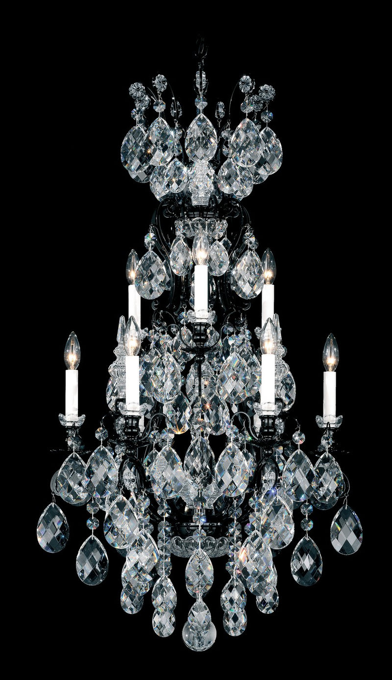 Schonbek 3780-48R Ten Light Chandelier, Antique Silver