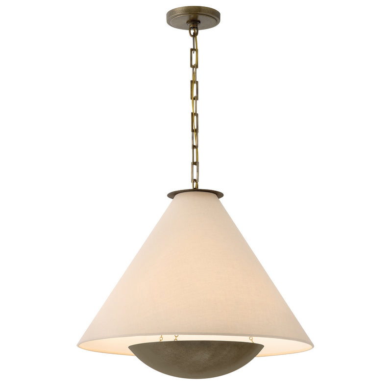 Hinkley 32955THB Three Light Chandelier, Textured Heritage Brass