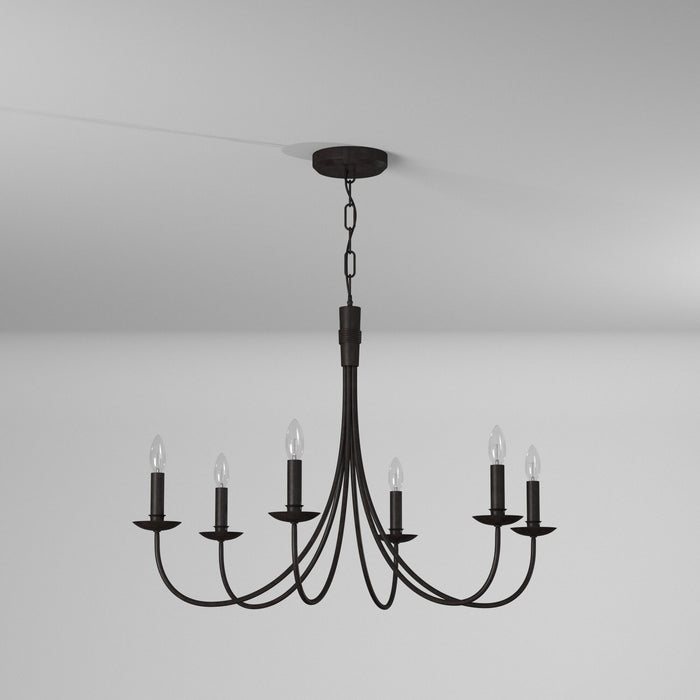 Artcraft AC1786EB Six Light Chandelier, Black