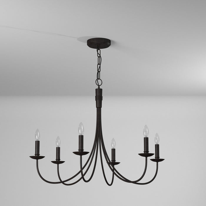 Artcraft AC1786EB Six Light Chandelier, Black