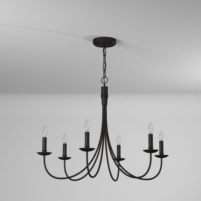 Artcraft AC1786EB Six Light Chandelier, Black