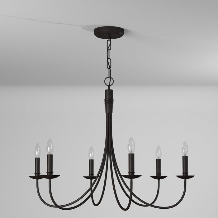 Artcraft AC1786EB Six Light Chandelier, Black