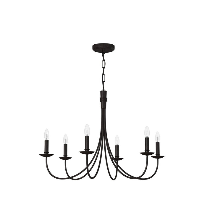 Artcraft AC1786EB Six Light Chandelier, Black